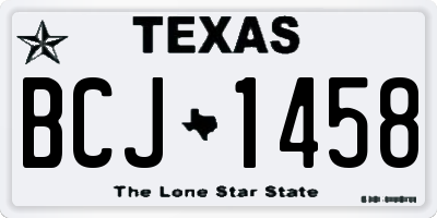 TX license plate BCJ1458