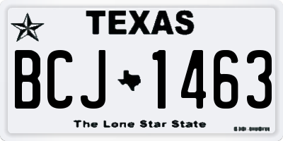 TX license plate BCJ1463