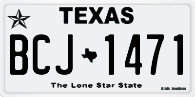 TX license plate BCJ1471