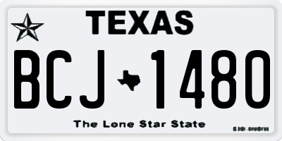 TX license plate BCJ1480