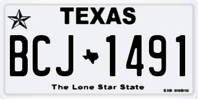 TX license plate BCJ1491