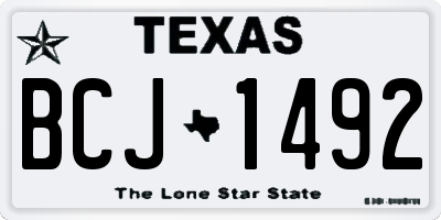 TX license plate BCJ1492