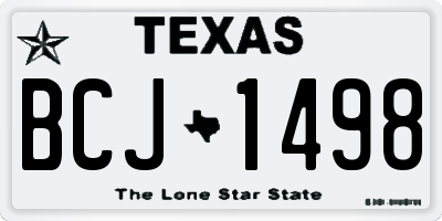 TX license plate BCJ1498