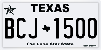 TX license plate BCJ1500