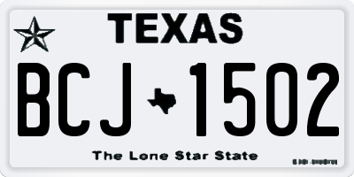 TX license plate BCJ1502