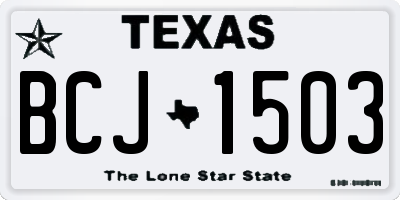 TX license plate BCJ1503