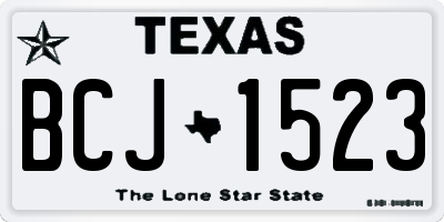 TX license plate BCJ1523