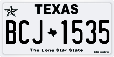 TX license plate BCJ1535