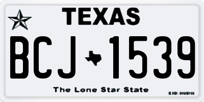 TX license plate BCJ1539