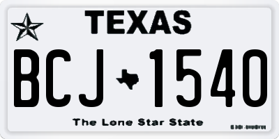 TX license plate BCJ1540