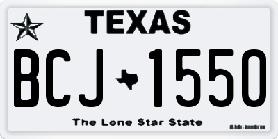 TX license plate BCJ1550