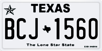 TX license plate BCJ1560
