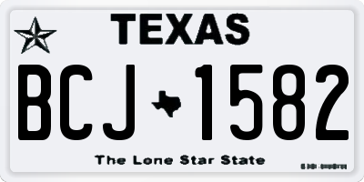 TX license plate BCJ1582