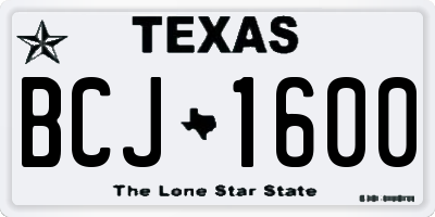 TX license plate BCJ1600