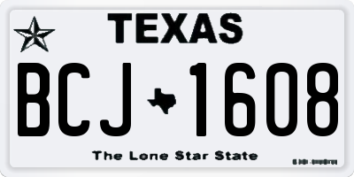 TX license plate BCJ1608