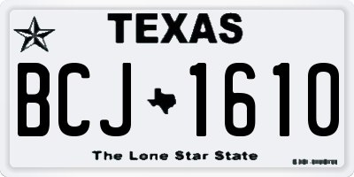 TX license plate BCJ1610