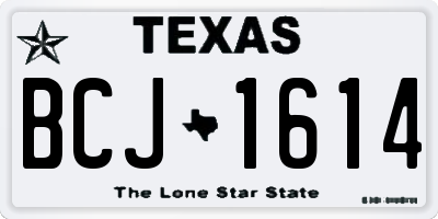 TX license plate BCJ1614