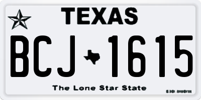 TX license plate BCJ1615
