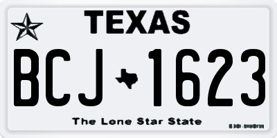 TX license plate BCJ1623