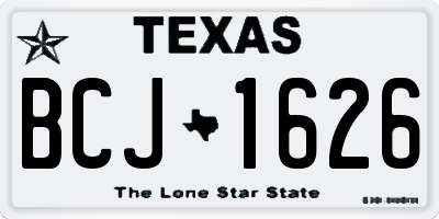 TX license plate BCJ1626