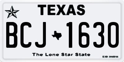 TX license plate BCJ1630