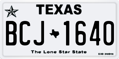 TX license plate BCJ1640