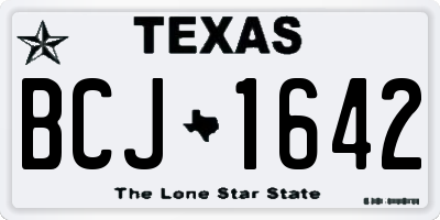 TX license plate BCJ1642