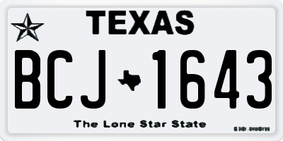 TX license plate BCJ1643