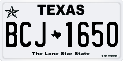 TX license plate BCJ1650