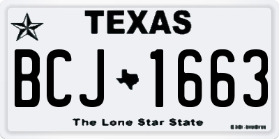 TX license plate BCJ1663