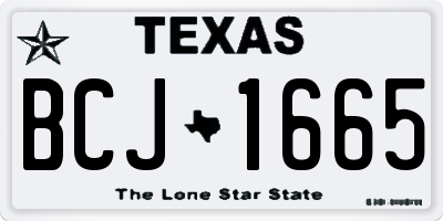 TX license plate BCJ1665