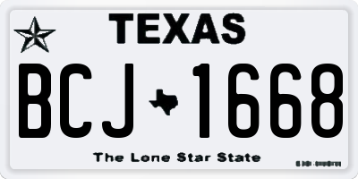 TX license plate BCJ1668