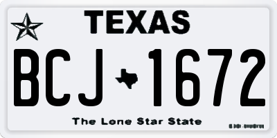 TX license plate BCJ1672