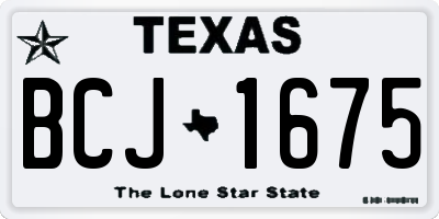 TX license plate BCJ1675