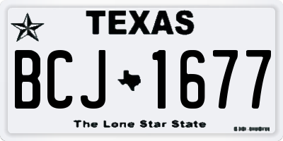 TX license plate BCJ1677