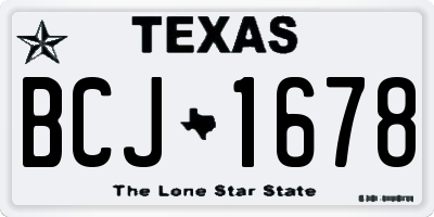 TX license plate BCJ1678