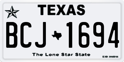 TX license plate BCJ1694
