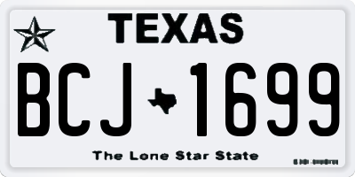 TX license plate BCJ1699