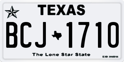 TX license plate BCJ1710