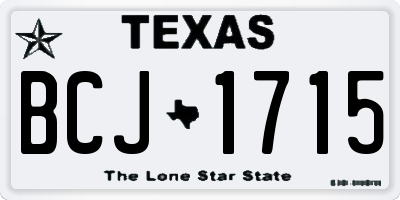 TX license plate BCJ1715