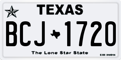 TX license plate BCJ1720