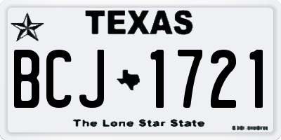 TX license plate BCJ1721