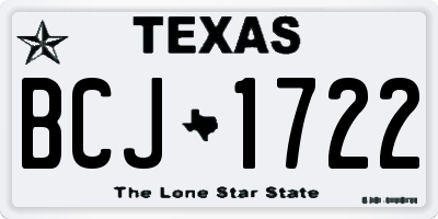 TX license plate BCJ1722