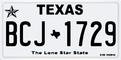 TX license plate BCJ1729