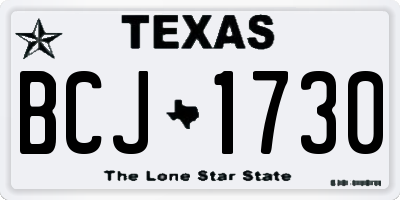 TX license plate BCJ1730