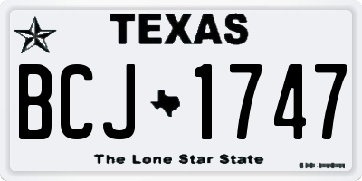 TX license plate BCJ1747
