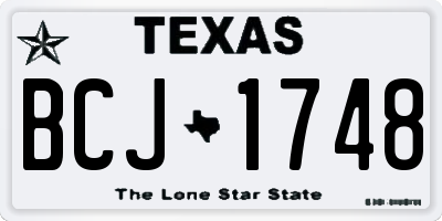 TX license plate BCJ1748