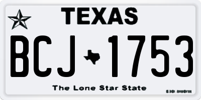 TX license plate BCJ1753