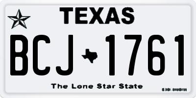 TX license plate BCJ1761