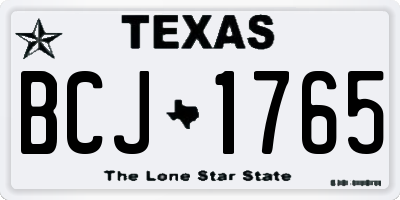 TX license plate BCJ1765